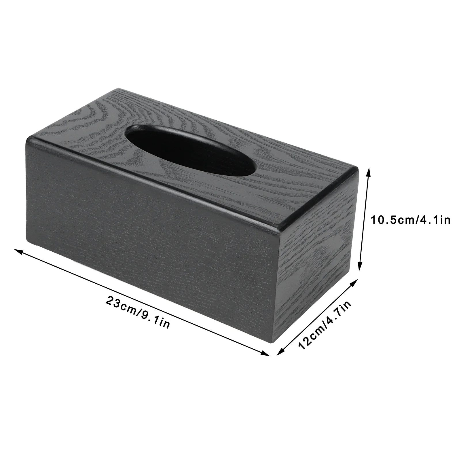 Black Wooden Tissue Box Napkin Case Elegant Style Tissue Holder 23x12x10.5cm for Home Hotel Living Room