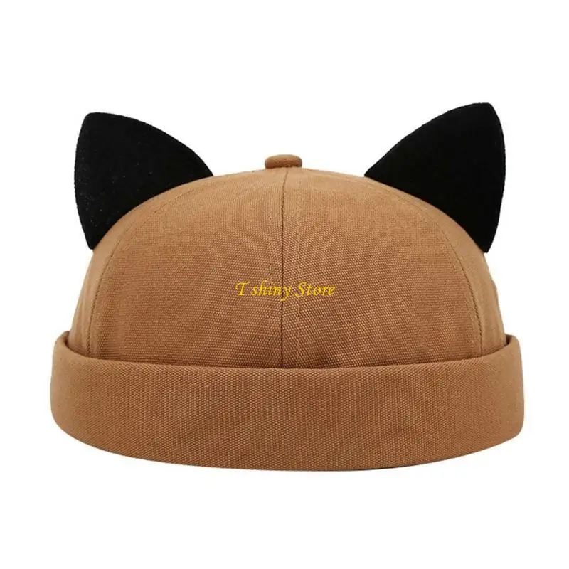N58F Brimless Brimless Hat Adjustable Kitten Ears Hat for Boyfriend Girlfriend