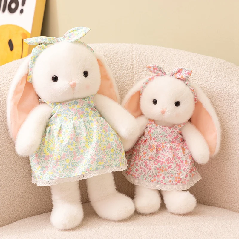 

Creative Colorful Skirt Rabbit Dress Up Soft Stuffed Animal Kawaii Bunny Baby Accompany Doll Cute Plush Toy for Girl Gifts Decor