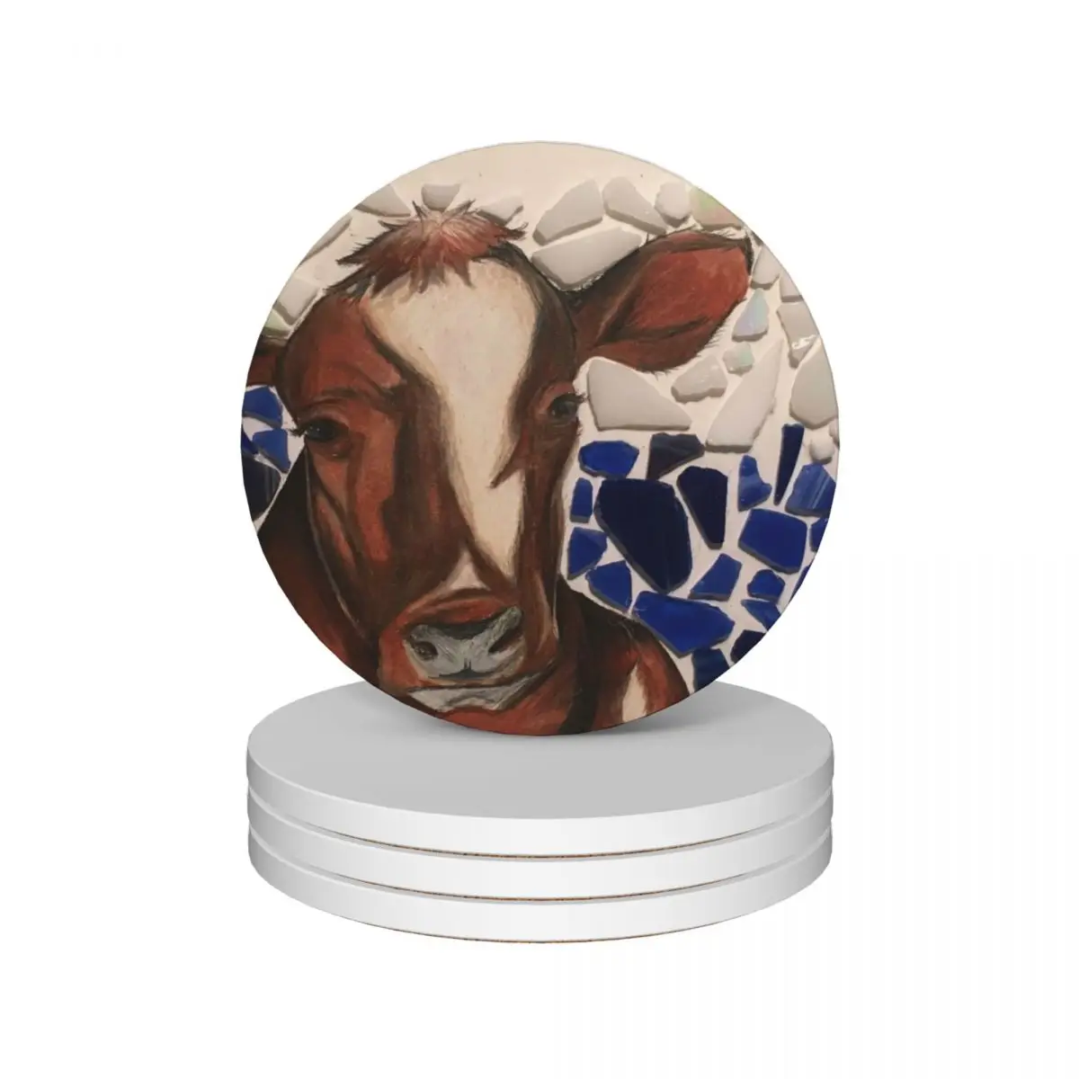 

Cow! Ceramic Coasters (Set of 4) drinks pot christmas tea for coffee cups Coasters