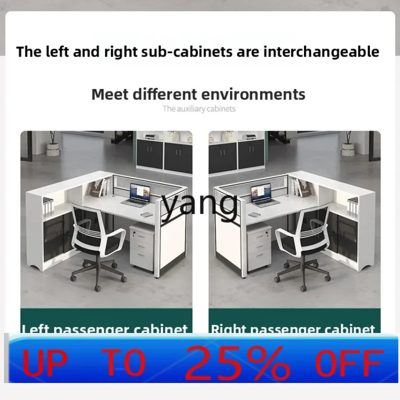 LM Workstation Staff Desk Card Space Desk Single Finance Office Screen Card Block