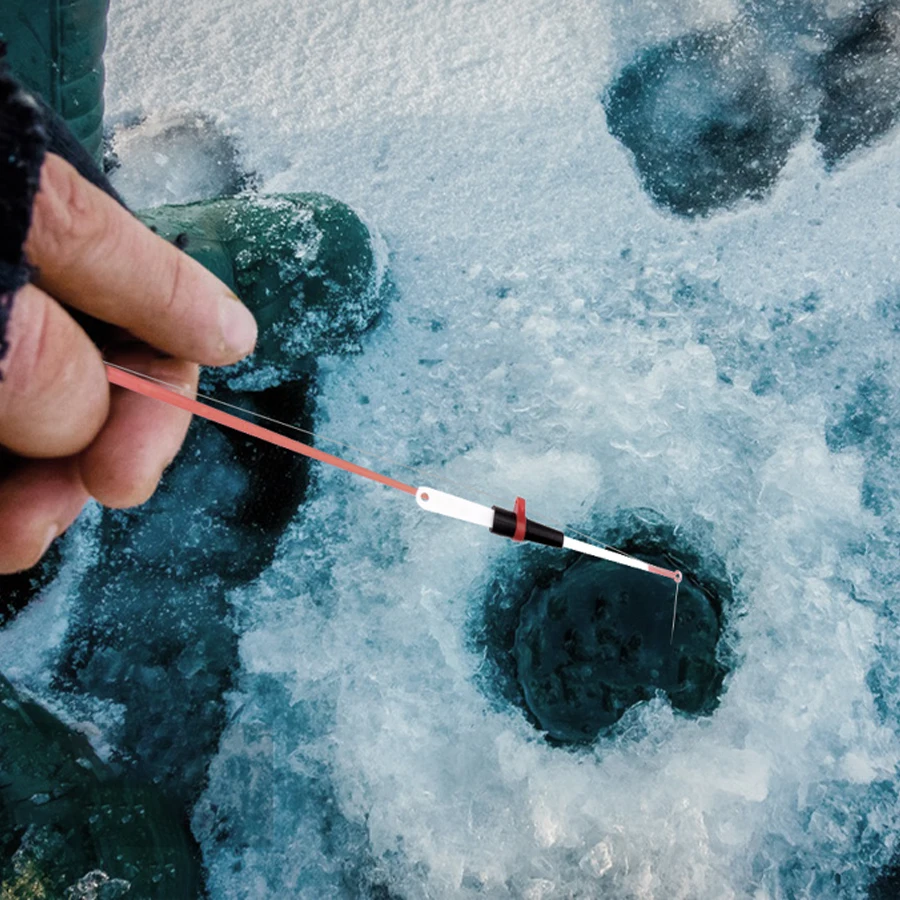 FISH KING-caña de pescar de hielo para deportes al aire libre, caña de pescar portátil, ultraligera, punta superior, varilla de extensión gruesa