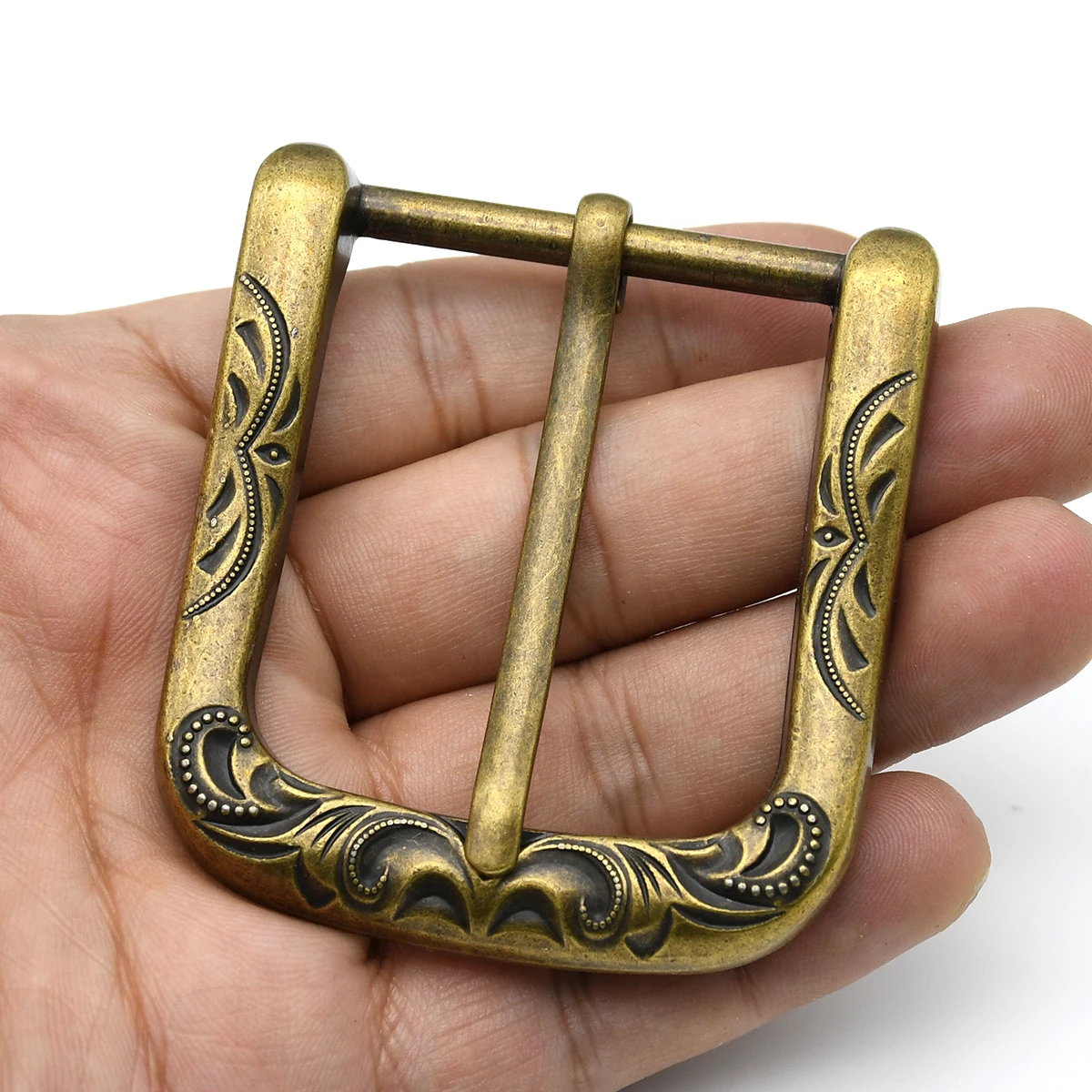 1 قطعة مشبك حزام للرجال 40 مللي متر دبوس مشبك تنقش حزام رئيس الجلود الحرفية حزام أجزاء DIY بها بنفسك اكسسوارات العتيقة برونزية