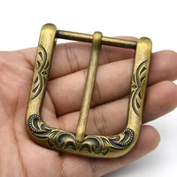 1Piece Belt Buckle for Men 40mm Pin Buckle Embossed Waistband Head Leather Craft Belt Parts DIY Accessories Antique Bronze 6