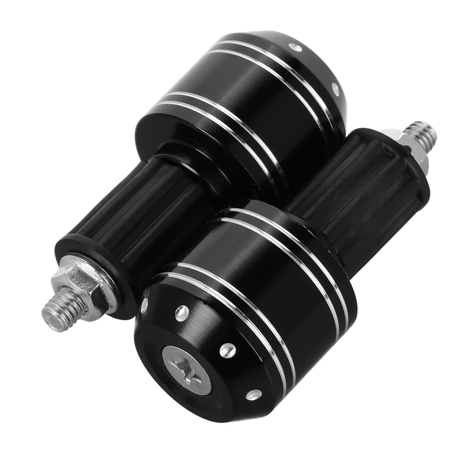

2Pcs Motorcycle Handlebar End Caps Aluminum Alloy ABS Anti-Vibration Off-Road Bike Bar Ends White Dot Stripes Durable Dirt Bike