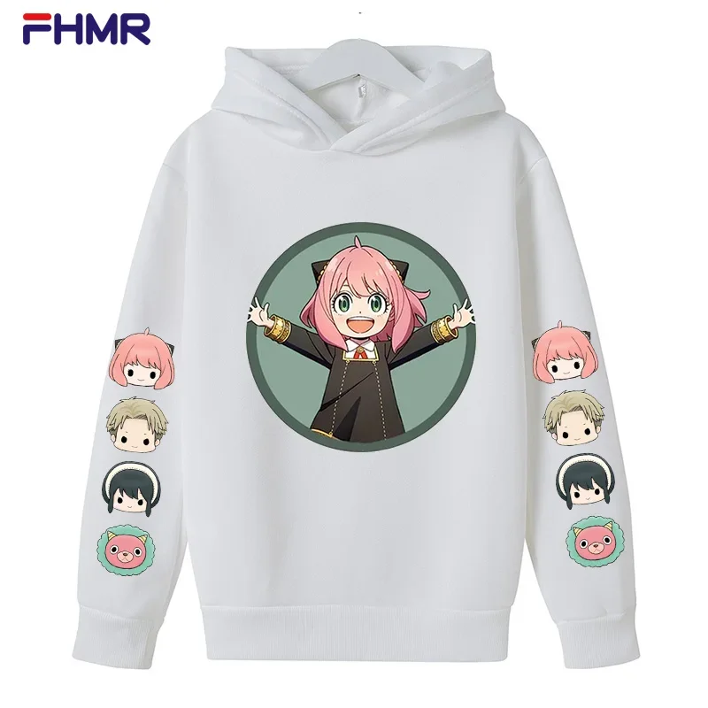 Anya Spy X Family Children Fashion Leisure felpa con cappuccio ragazzi ragazze cappotto primavera e autunno Top Anime Print Toddler 3-12 anni