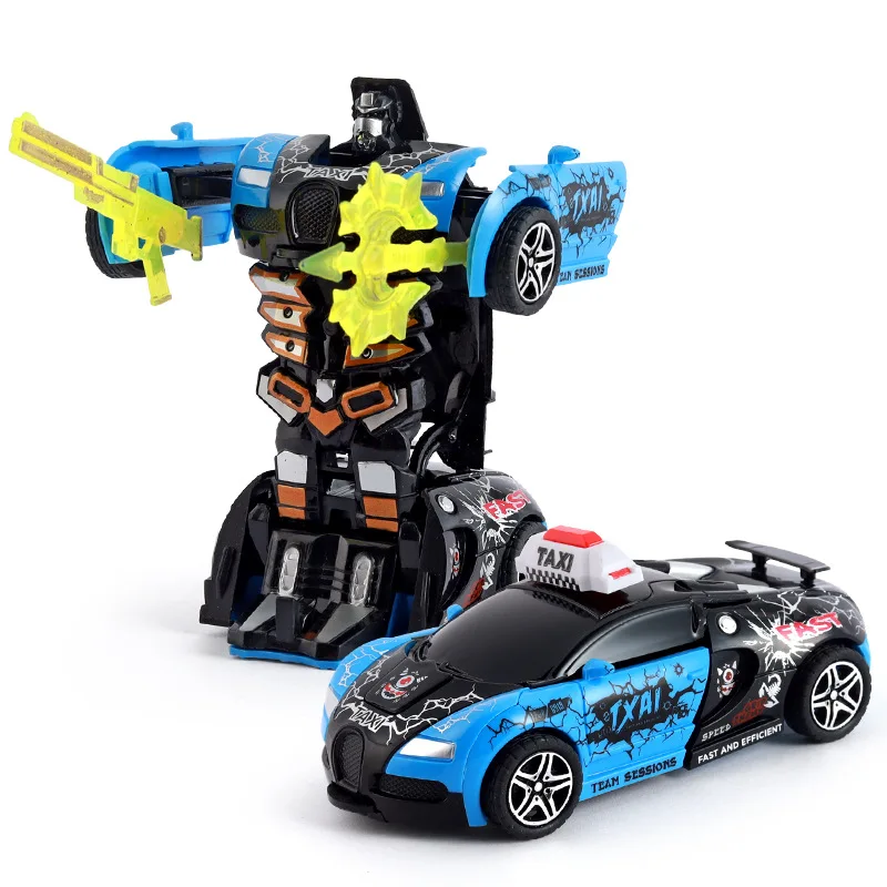 Amazing Transforming Police Car Deformation Toy Crash Sliding Racing Bike Automatic Deformation Boys Gift Kids Educational Toy
