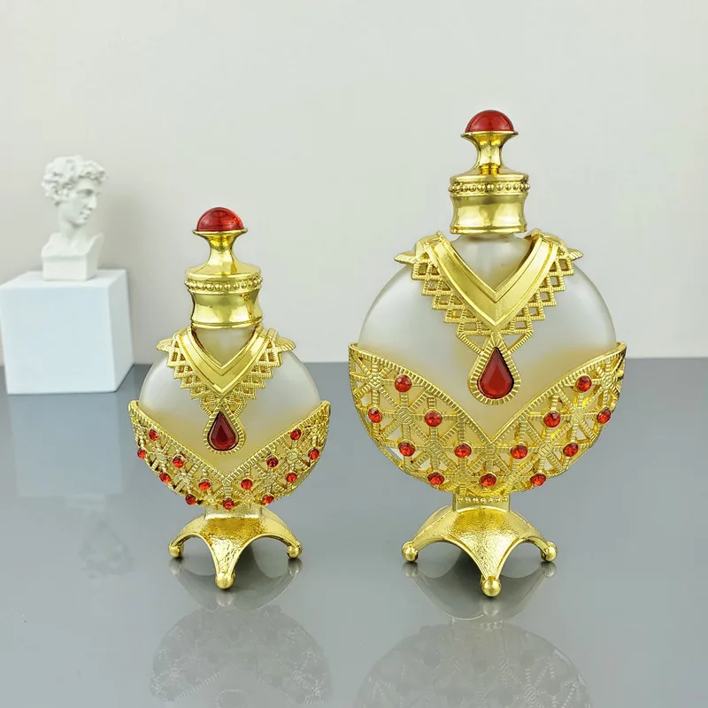 12ml/30ml Empty Arabian Perfume Bottle Gold Concentrated Perfume Oil Dropper Bottle for Essential Oil Valentines Ladies Gifts