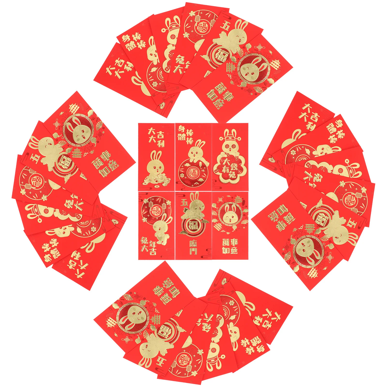 30 шт. милые красные конверты китайский фестиваль декоративные благоприятный дизайн процветание благословения весенний фестиваль держатель для денег
