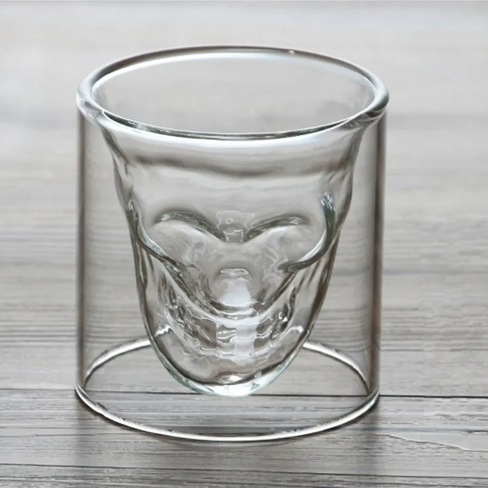 4 Pcs Skull Head Wine Glass Mug Crystal Beer Whiskey Shot Double Glass Cup Vodka Drinking Bar Club Beer Wine Glass Bottle