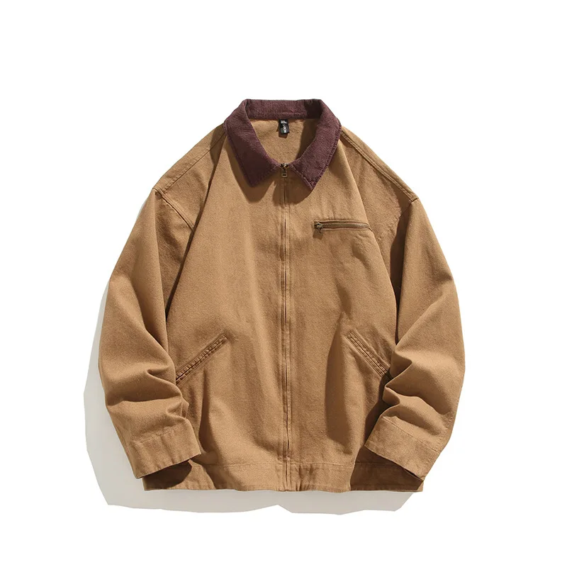 

Мужское повседневное рабочее пальто свободного кроя, весенне-осеннее новое длинное пальто с воротником-стойкой и воротником-стойкой для средней молодежи