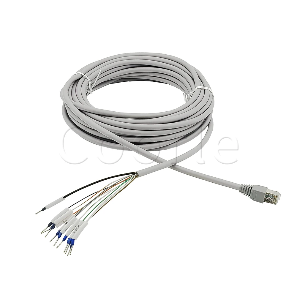 10 Meters RJ48 Terminal Wire with Number Tube 10P10C RJ50 Crystal Head to VE0308 Single Head Cable Connector