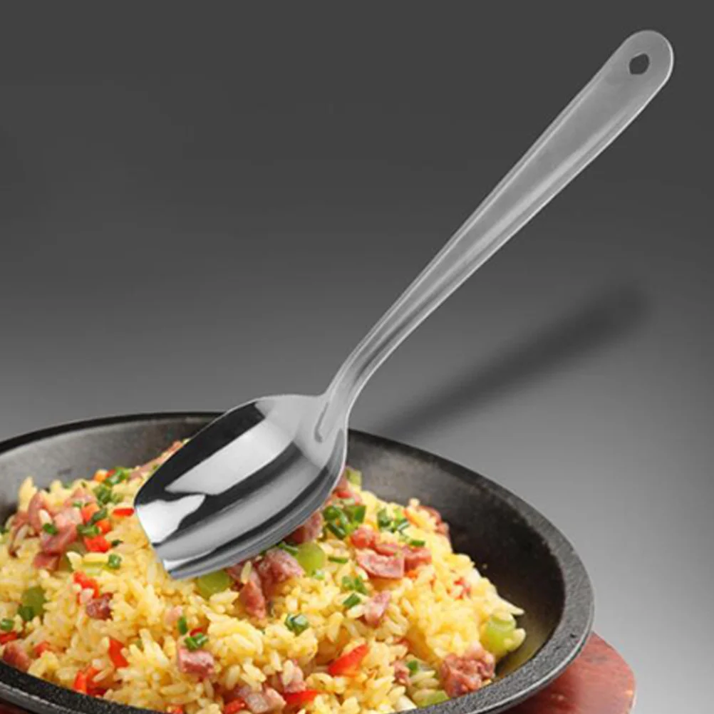 

Stainless Steel Food Serving Spoon Large Colander Salad Soup Scoop Kitchen Gadget Ergonomic Handle Elegant Design