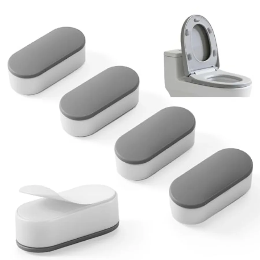 

5 PCS Toilet Seat Bumpers for Bidet Attachment with Strong Adhesive, Universal Non-Slip Toilet Seat Spacers for Bidet and Toile