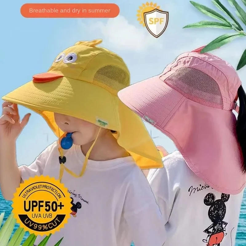 

Kid Hat Summer Cap Sun Kindergarten Children UV Protection Baby Boys Girls Sun Caps Going Out Beach Large Brim Fisherman