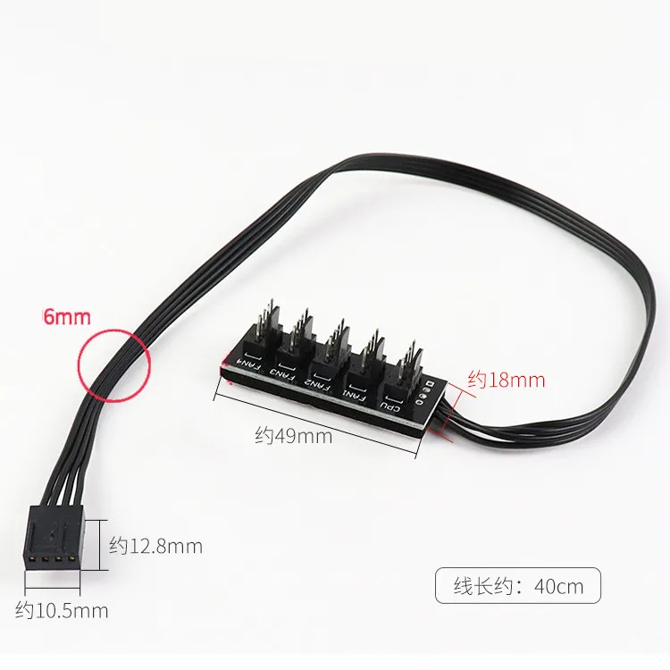 40Cm 1 To 5 4-Pin Molex TX4 PWM Fan CPU HUB Splitter Casing PC Chasis Cooler Kabel Ekstensi Daya Adaptor Controller