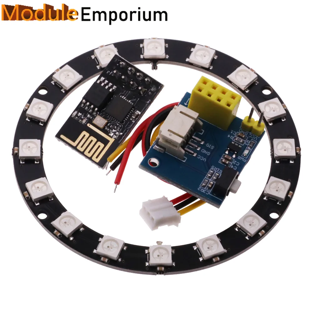 ESP8266 ESP-01 ESP-01S RGB LED Controller Module for Arduino IDE WS2812 WS2812B 16 Bits Light Ring Smart Electronic DIY