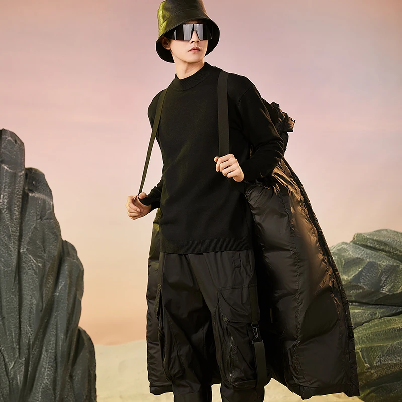 2025 خريف شتاء جديد الجرافين طويل فوق الركبة أسفل سترة للجنسين عادية بلون تنوعا سميكة معطف دافئ