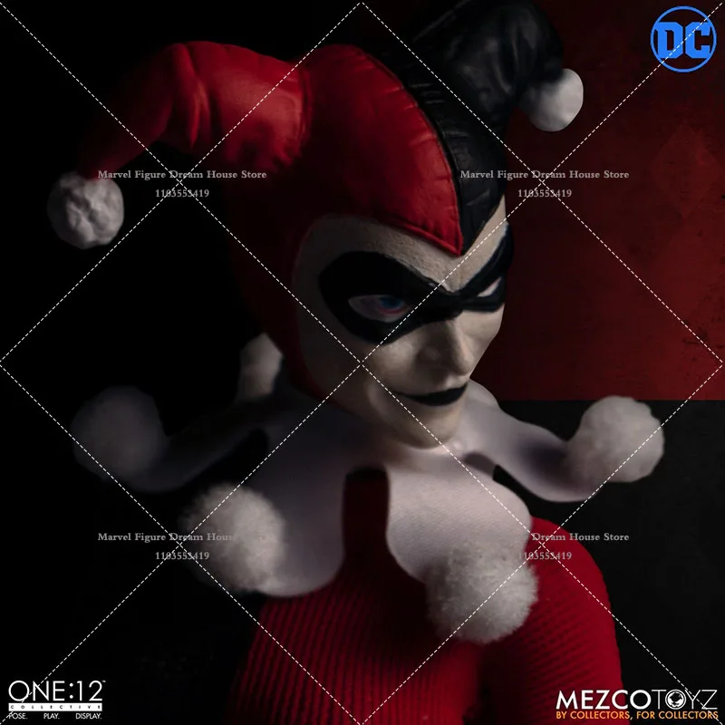 Original Mezco 1/12 Scale Collectible Clown Girl Harley Quinn 6Inch Female Solider Action Figure Full Set Model Toys Comic Ver.