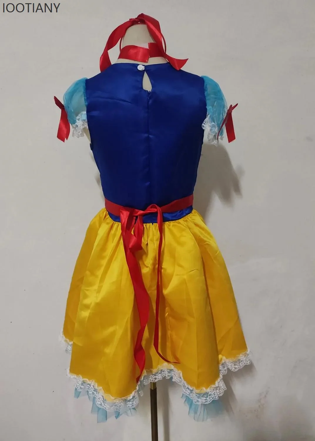 IOOTIANY 할로윈 카니발 파티 섹시한 애니메이션 공주 의상 요정 여왕 코스프레 의상 노란색 드레스 가면 무도회