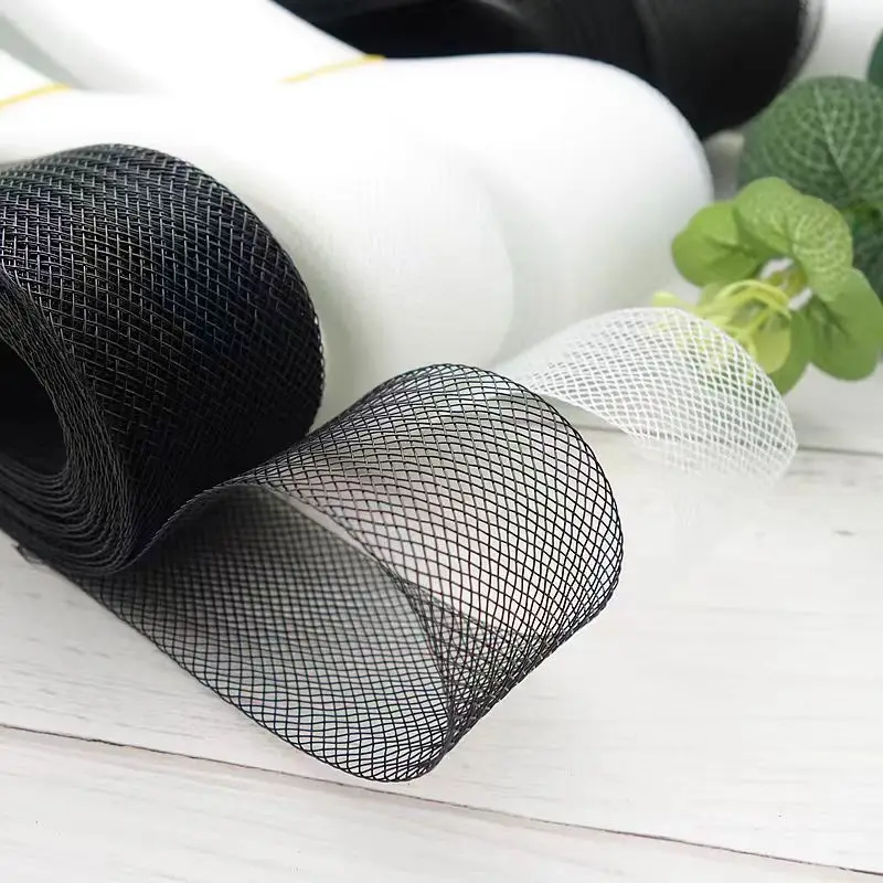 50 Yards/Roll Stiff Horsehair Braid 1/2/3/4 Inch Wide for Sewing Wedding Dress Dance Gowns Accessories Shaping Trimming view 2