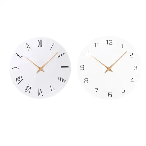 นาฬิกาแขวนผนังไม้สไตล์นอร์ดิก อ่านง่าย ทรงกลม 11.81 นิ้ว นาฬิกาตกแต่งสำหรับห้องนอน ห้องโถง ห้องครัว ห้องรับประทานอาหาร ของตกแต่งบ้าน