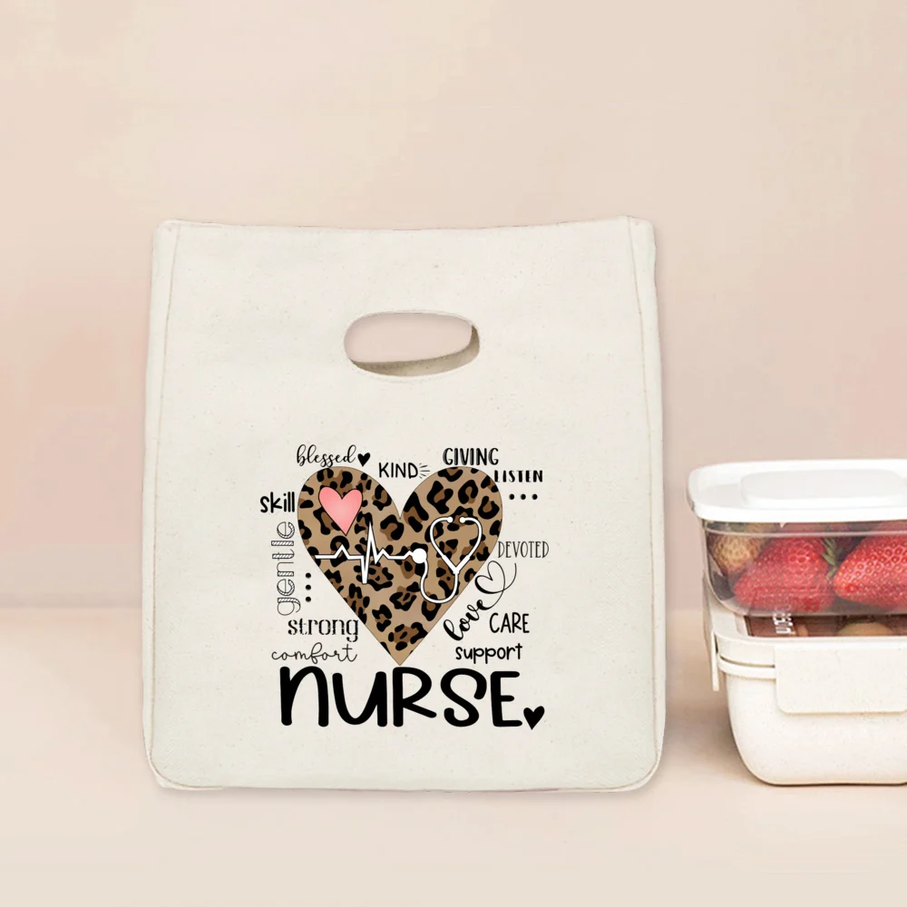 Peace Love Nursing Nurse Lunch Bag Cooler Tote Portable Insulated Thermal Food Container Lunchbox Hospital Doctor Gift