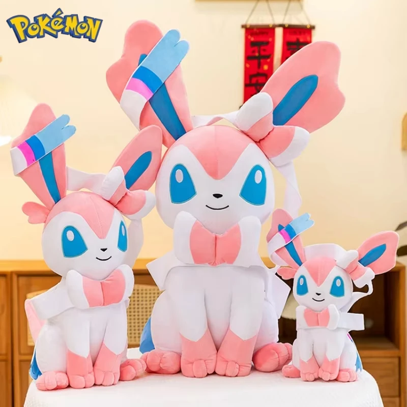 

40/50/75CM Big Size Pokemon Sitting Sylveon Plushies Cartoon Anime Stuffed Comfortable Soft Doll Bolster Decorate Cushion Gift