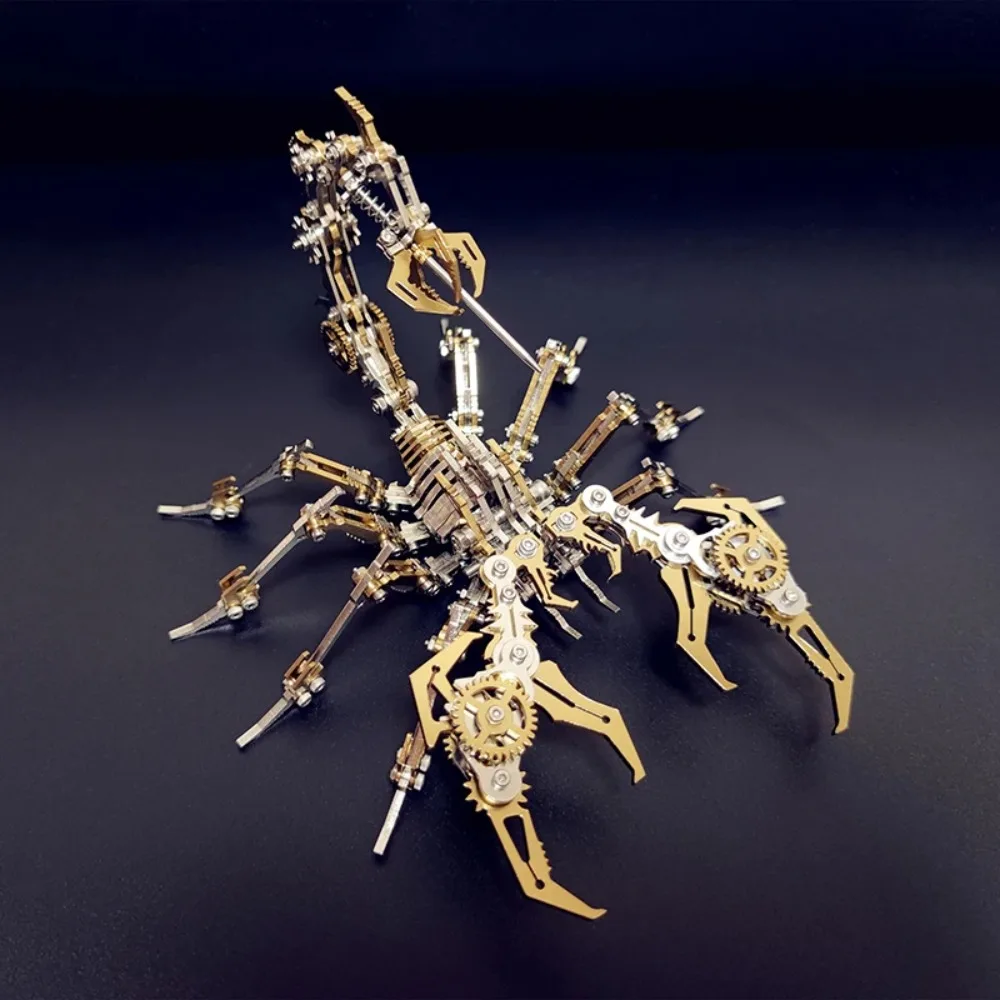 Puzzle en métal 3D Scorpions pour adultes, kit de modèle d'insecte mécanique Steampunk, ville flottante, artisanat de guerre en acier, jouet à assembler fait à la main