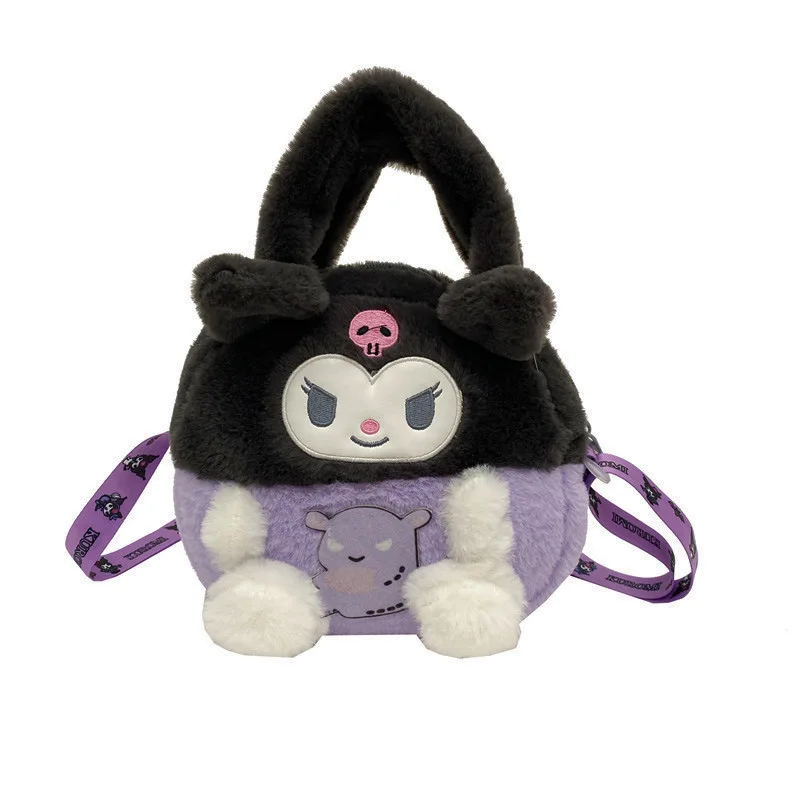 Kawaii Sanrio Pluszowa torba Kuromi Plecak Anime Melody Cinnamoroll Plushie Torebki Pochacco Cartoon Stuffed Bag dla dziewczynek Prezenty