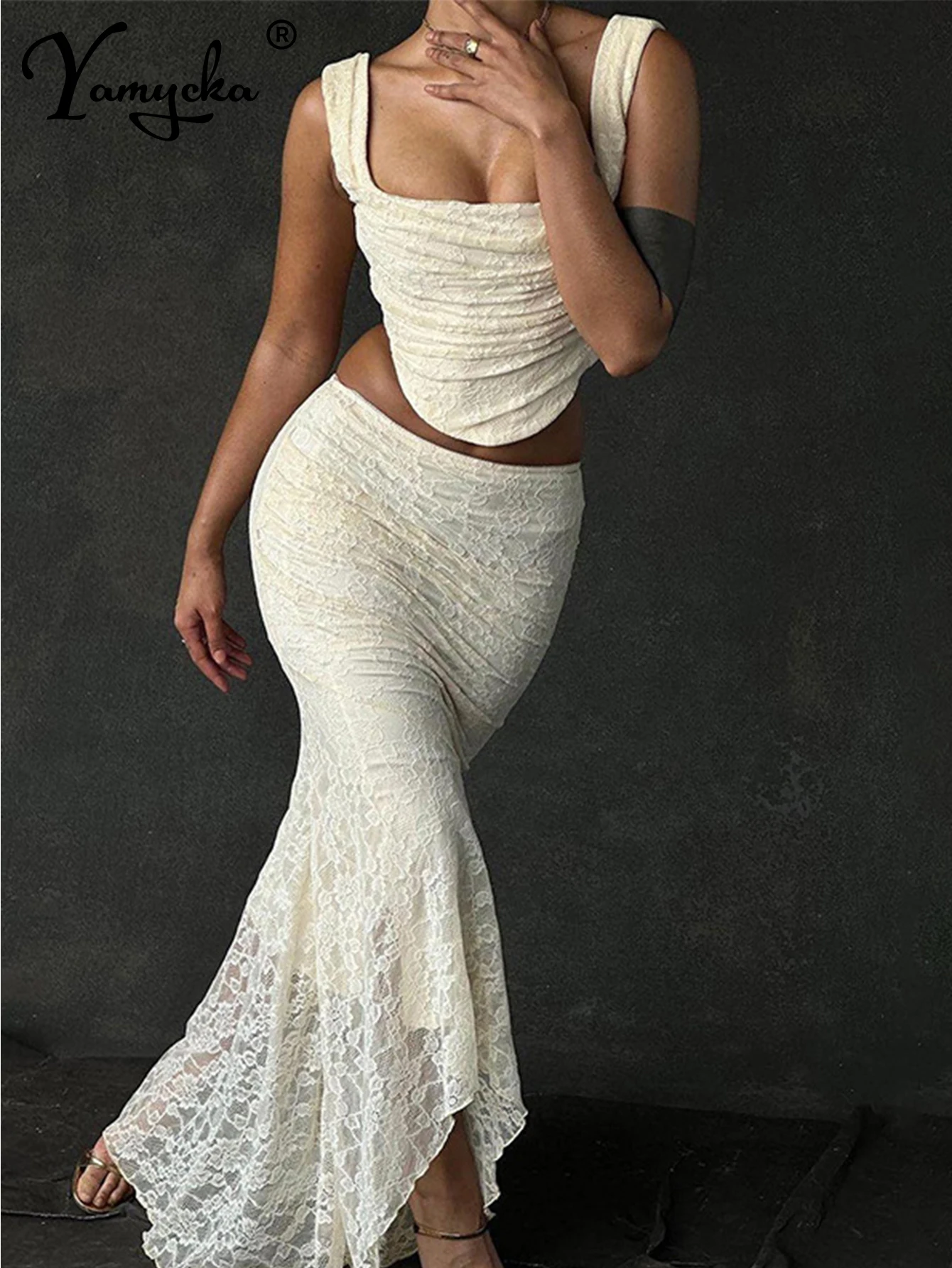 Seksowne koronkowe sukienki bodycon dla kobiet letnie eleganckie sukienki urodzinowe zestawy kobieta koronkowe długie suknie wieczorowe westidos HL