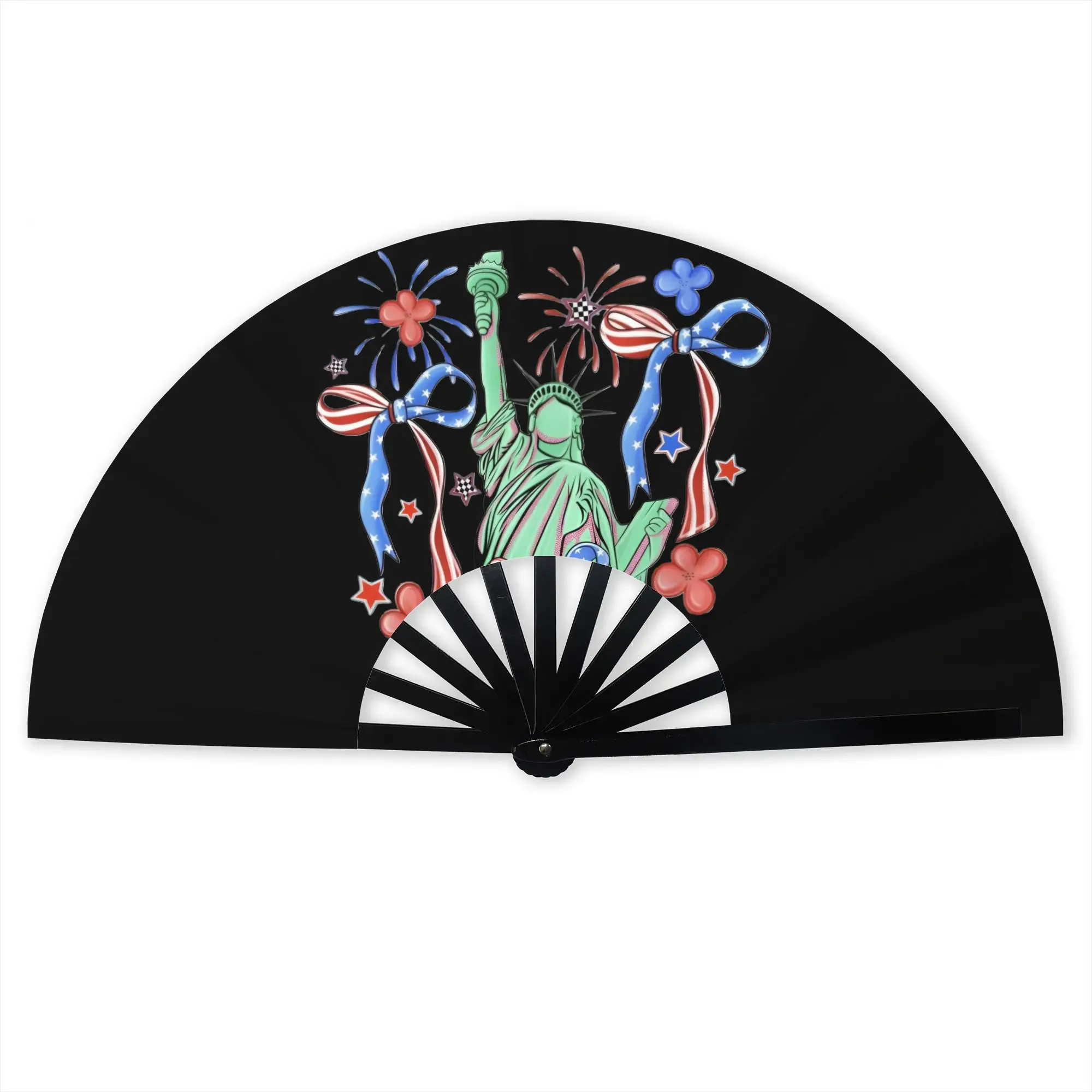 America 250th Birthday  Portable Pocket Fan Camping  1776-2026 Polyester Folding Fan Chinese Dance Handheld Cooling Fans