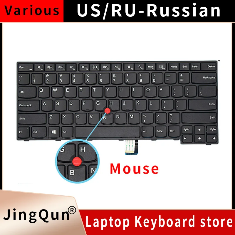 Russian Keyboard For Lenovo ThinkPad E450 E450C Keyboard E455 E460 E465 W450 E460C Notebook English Keyboard 04X6181 US Keyboard