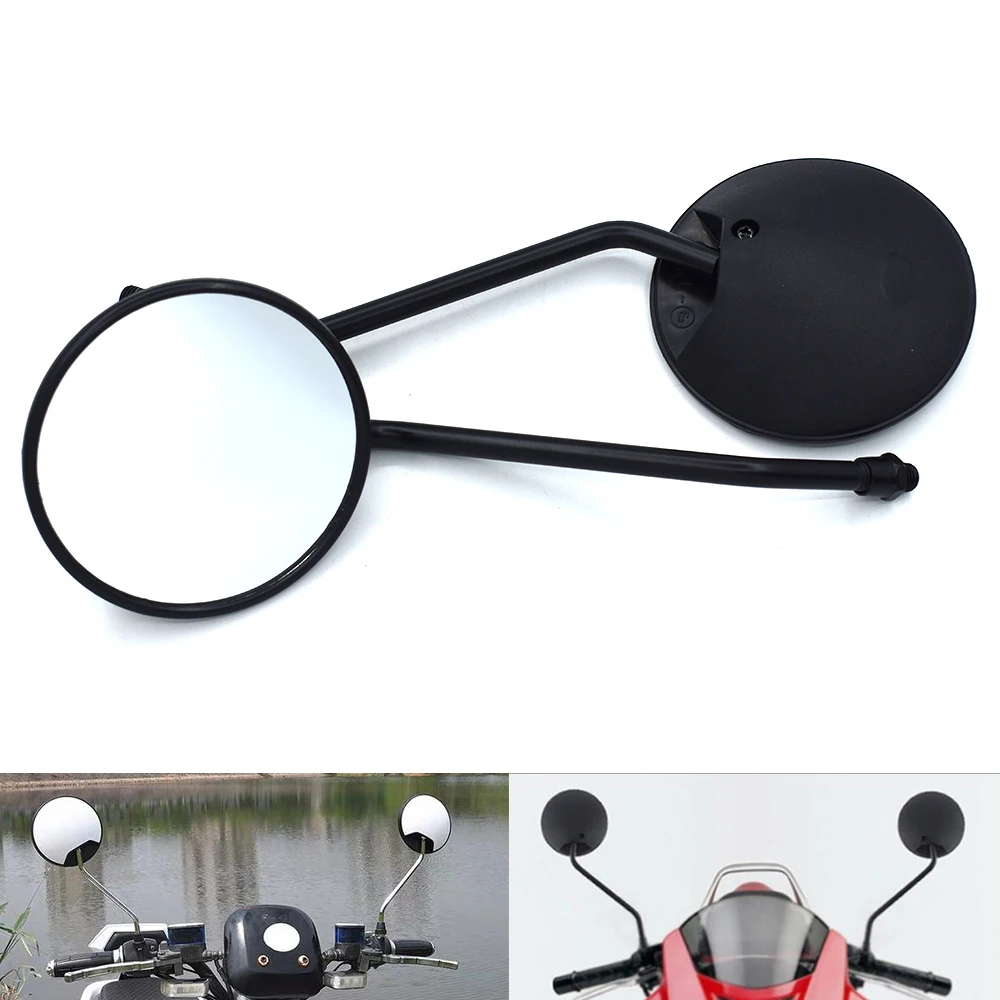 Universal 10mm Motorcycle Rearview Mirrors Round Mirrors black For KAWASAKI Z800 Z900 Z1000 For Yamaha MT-07 MT-09 MT-10 FZ1 FZ8