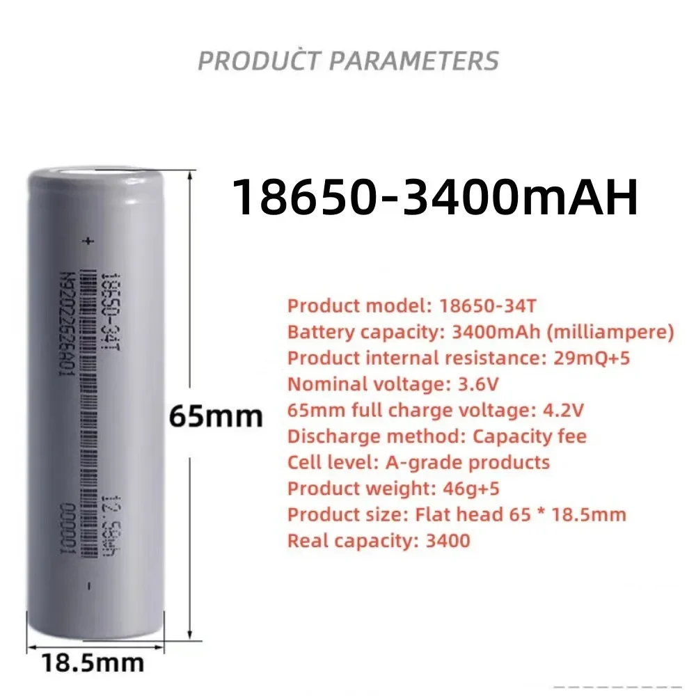 2024 new original 18650 3400-1500Ah 20A discharge 3.7V for Samsung/Panasonic/LG/Sony lithium-ion rechargeable batteries