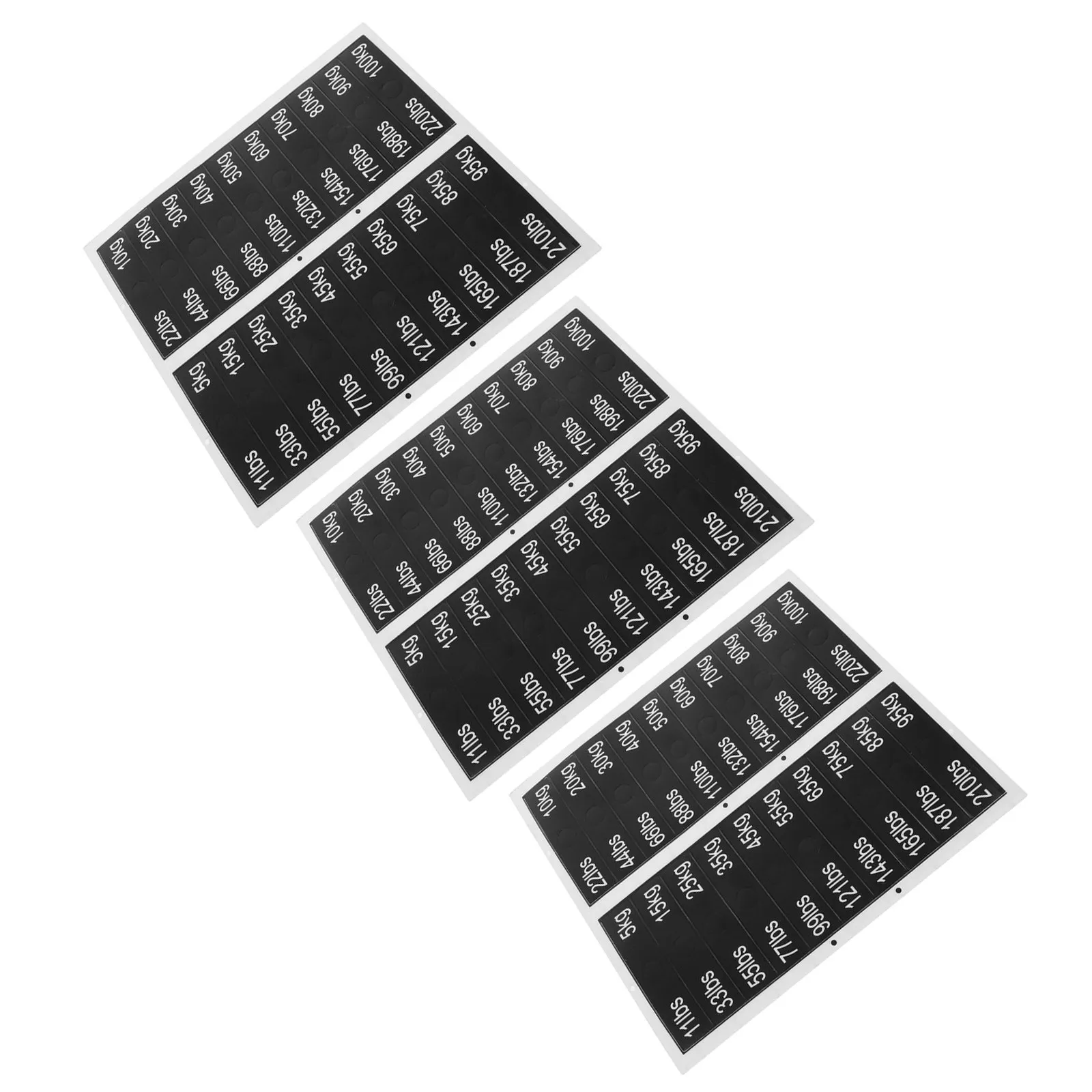 

3 Sheets Gym Equipment Weight Stickers Label Self-adhesive Labels Accessories Number Tags