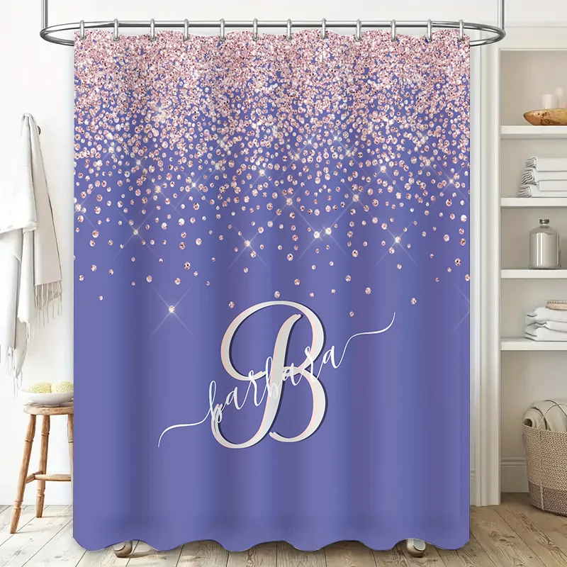 Hand-Painted Turtle Shower Curtain Blue Green Background with Soft Flock Backdrop Watercolor Bathroom Decor for Kids' Bathrooms