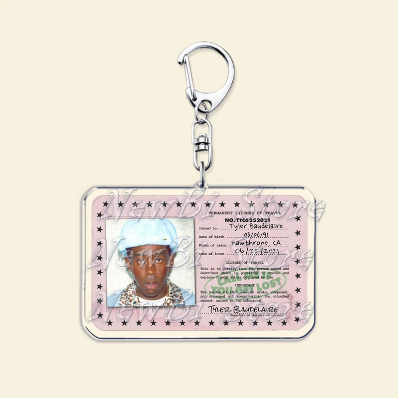 Hip Hop Rap Rapper Singer Keychains for Accessories Bag Key Chain Ring Flower Boy Cherry Bomb Golf Jewelry Fans Gifts Keyrings