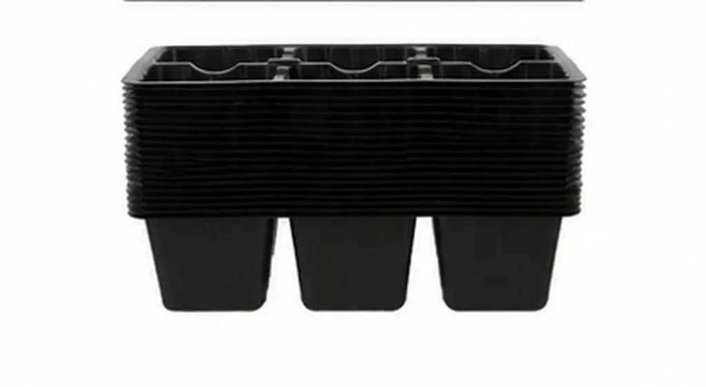 30pcs Black Plastic Seedling Starter Trays with Drainage Holes for Indoor Vegetable, Flower & Herb Germination