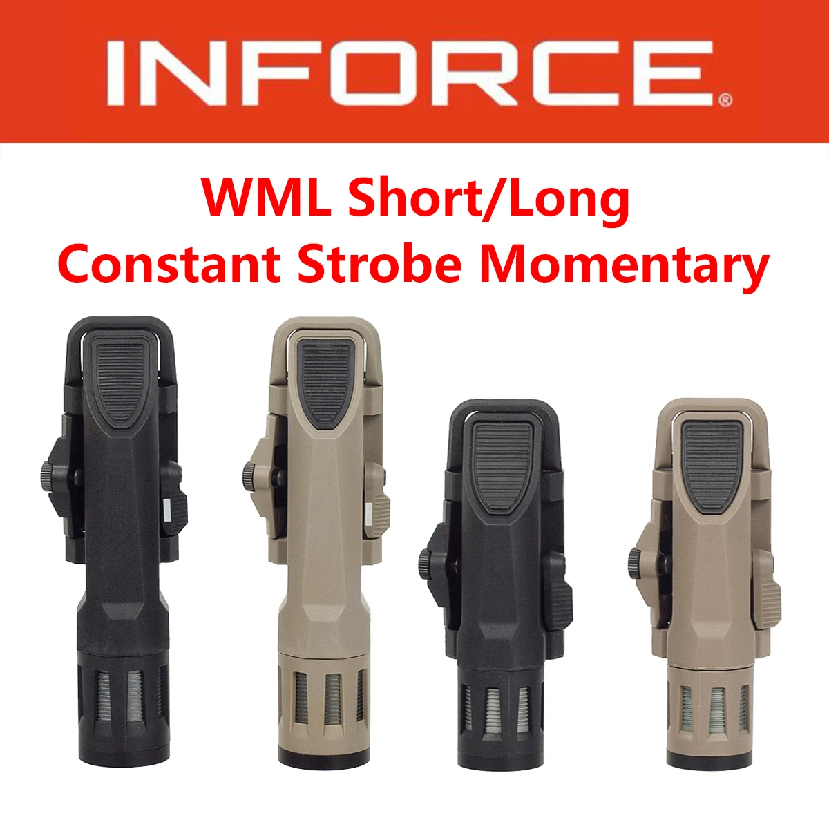 INFORCE WML GEN2 Tactical Airsoft LED Strobe Flashlight Helmet Hunting Light Outdoor Lighting Fit 20mm Rail 400 Lumens