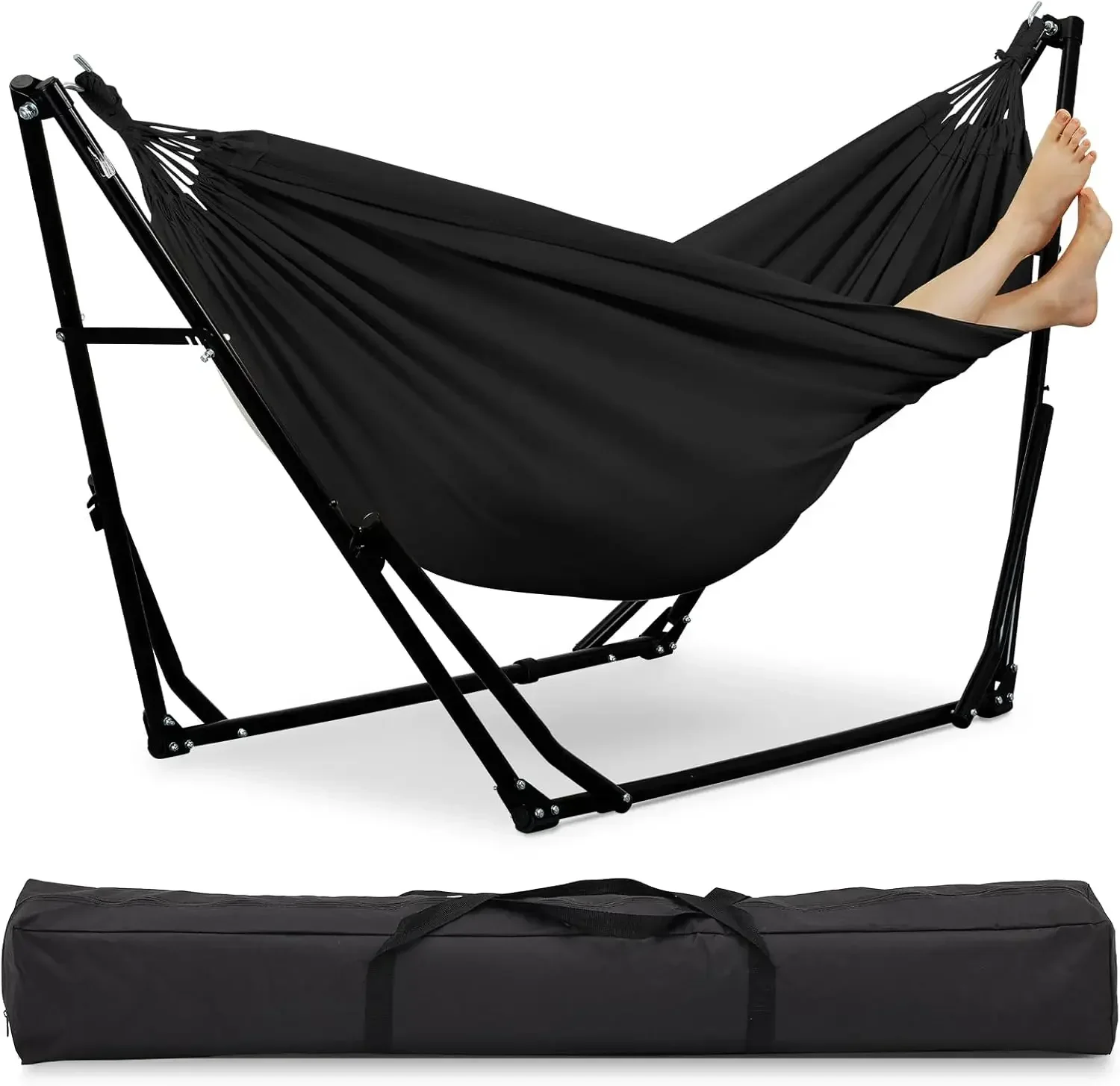 2 in 1 Hammock with Stand, Outdoor Hammock Swing Chair with Portable Heavy Duty Stand, Multi-Functional Hammock Stand