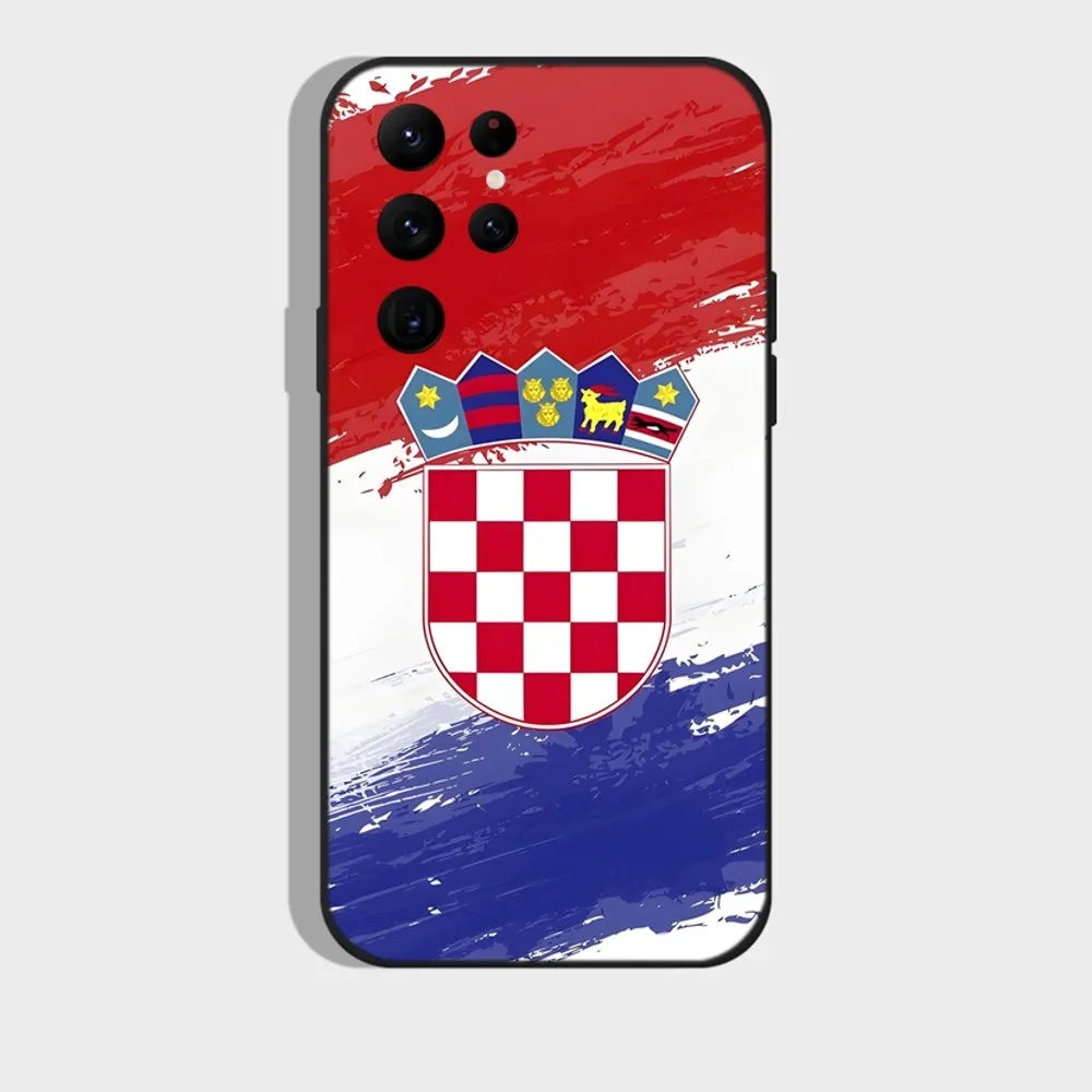 Croatia Flag Phone Case For Samsung S24,S22 Ultra,S20,S30 plus,S22 plus,S23,S30 ultra 5G Silicone Cover