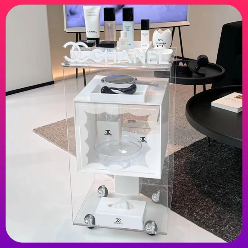 Acrylic Beauty Salon Rolling Cart Nordic Advanced Storage Creativity Salon Trolley Barber Shop Salon Furniture Carrinho FYST