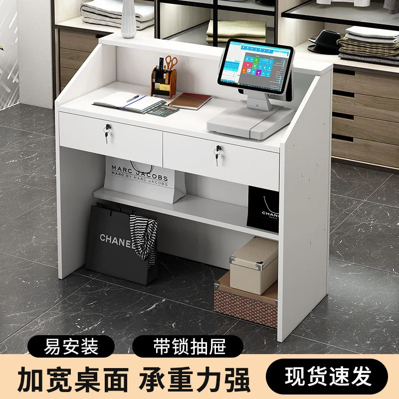 Bar table checkout page Small simple counter company front desk reception desk store Clothing store Milk tea shop Bar cross