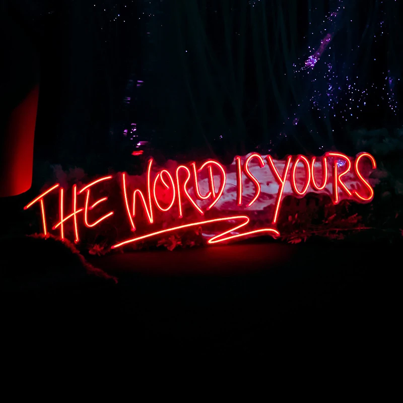 The World Is Yours Neon Sign Custom LED Neon Signs for Game Room Bedroom Decor Night Light Lamp Children’s Room Decoration Neon