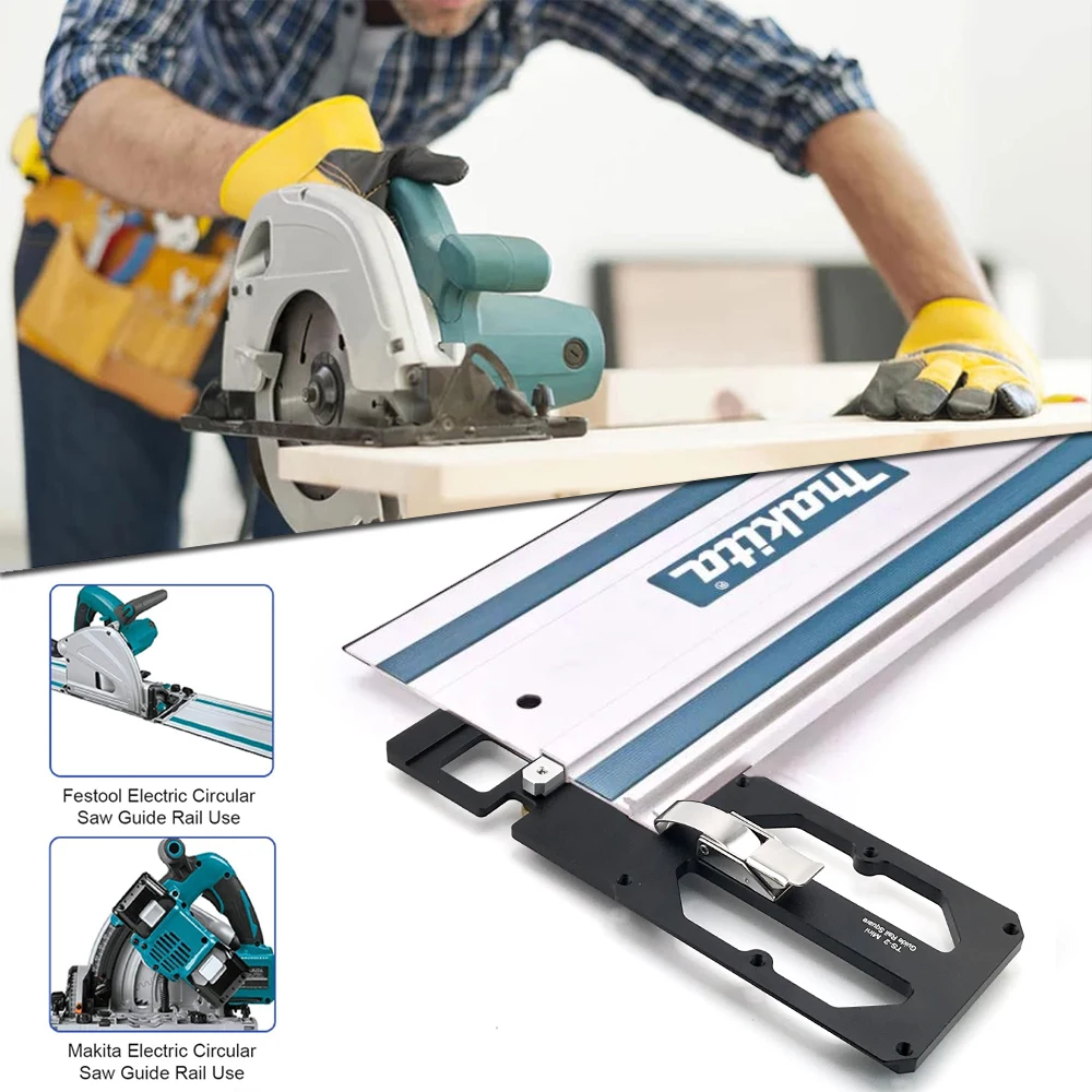 Woodworking Guide Rail Square 90 Degree Right Angle Positioning Plate Compatible with Festool/Makita/Milwaukee Track Saw Rail