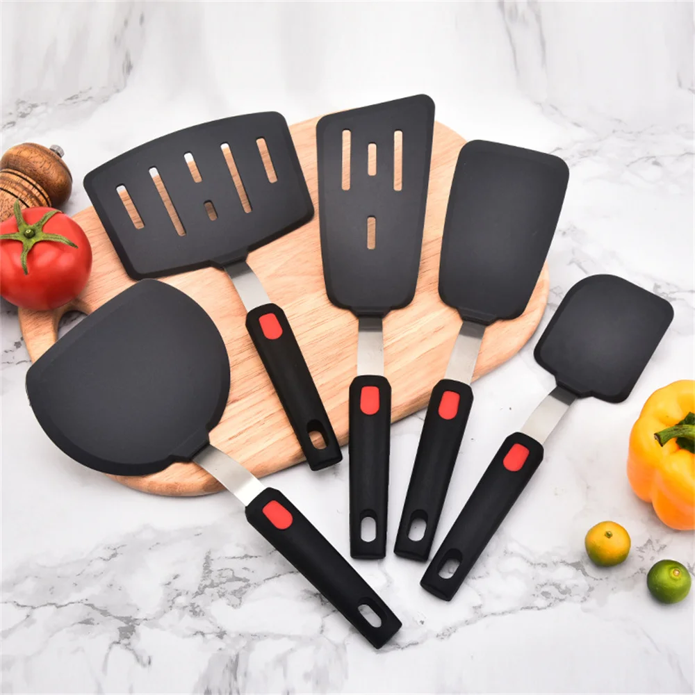Spring Steel Kitchenware Silicone Spatula Non-stick Modern Minimalist Round Handle Silicone Kitchen Tools Kitchenware Spatula