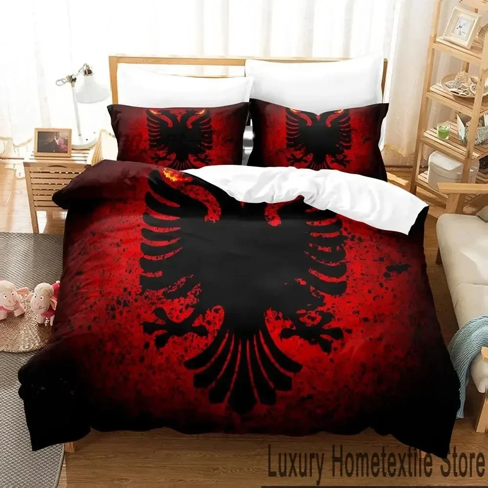 

3D Print Republika Shqiptare Bedding Set Duvet Cover Bed Set Quilt Cover Pillowcase Comforter king Queen Size Boys Adult Bedding