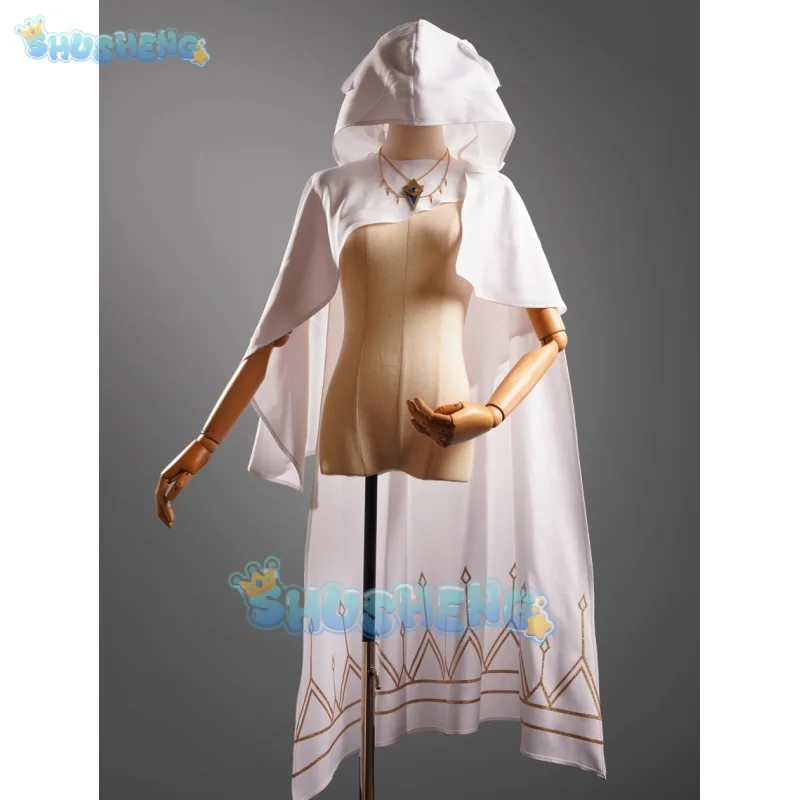 Game Identity V Seer Eli Clark Cosplay Costume Truth Prophet White Suit Fancy Party Outfits Halloween Uniforms Wig Cloak