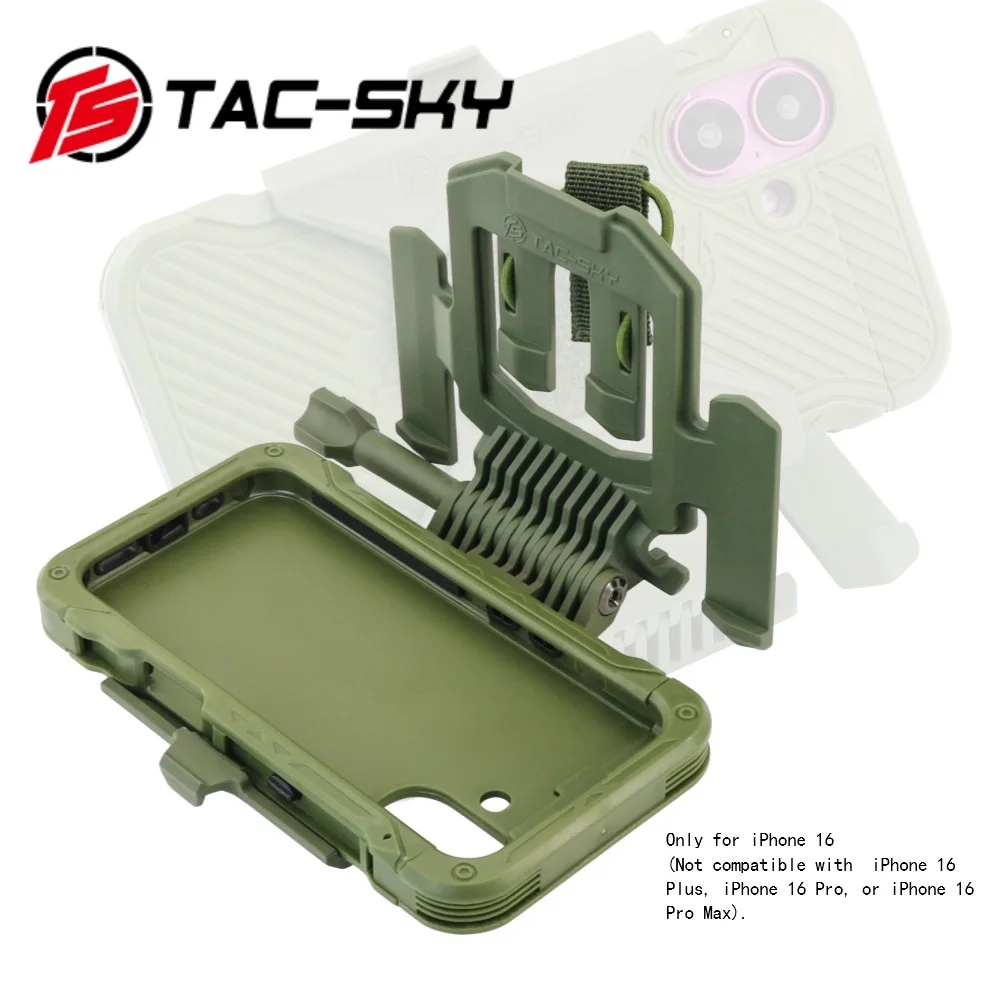 

TS TAC-SKY Tactical Vest Phone Mount Case for iPhone 16—Essential for Hunting and Shooting, Quick-Release and Secure